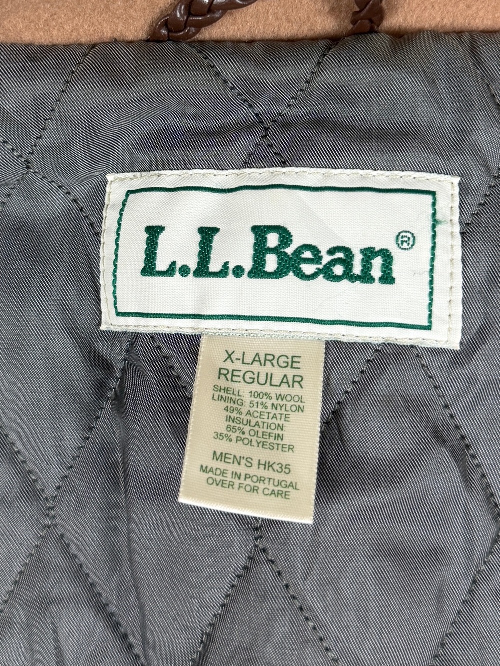 Vintage LL Bean Camel Tan Wool Chore Field Barn Jacket Men’s XL Quilt Lined 90s - Picture 4 of 7